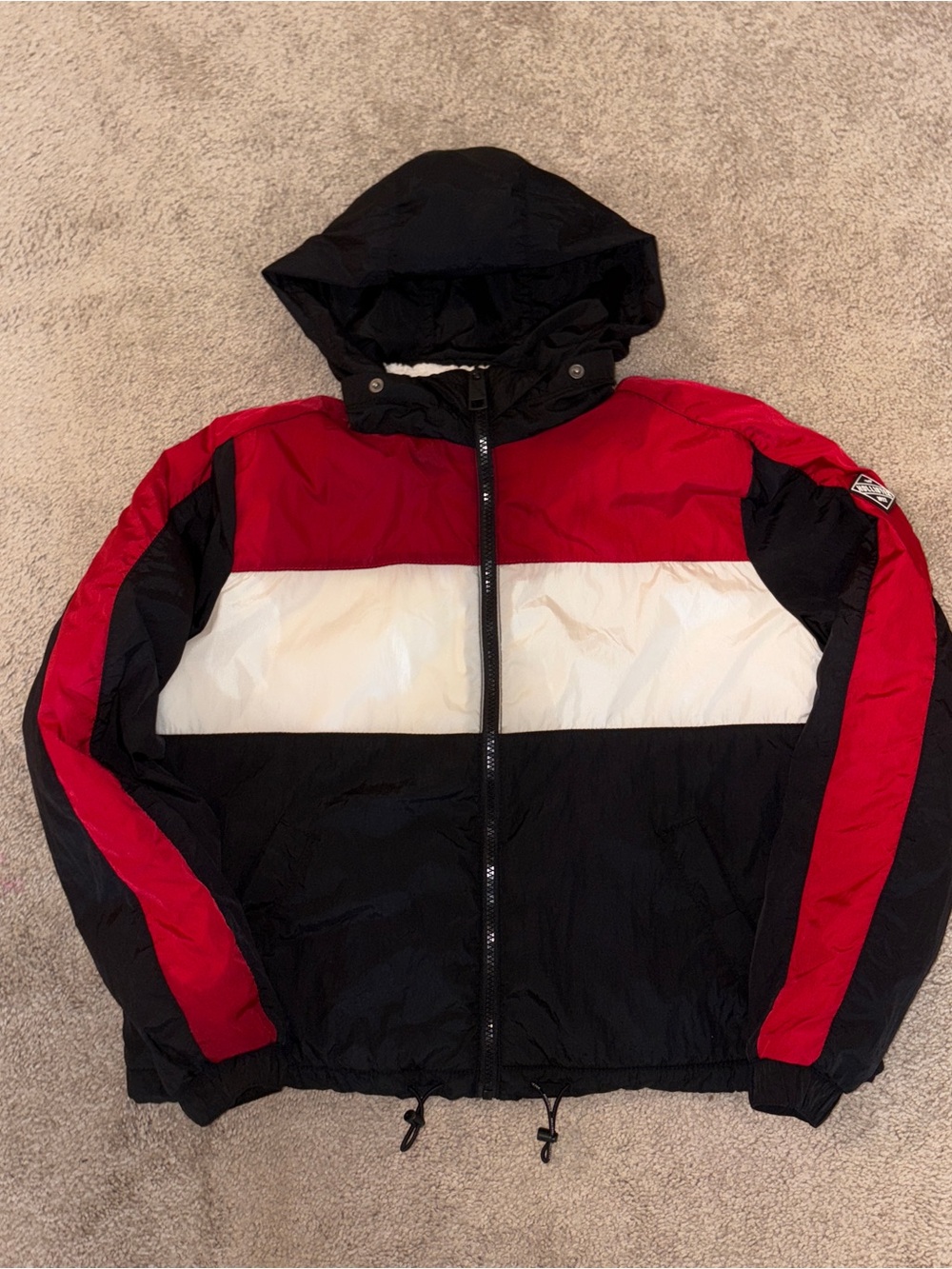 Retro Hollister Sherpa Lined Colorblock Full Zip Jacket Women's M